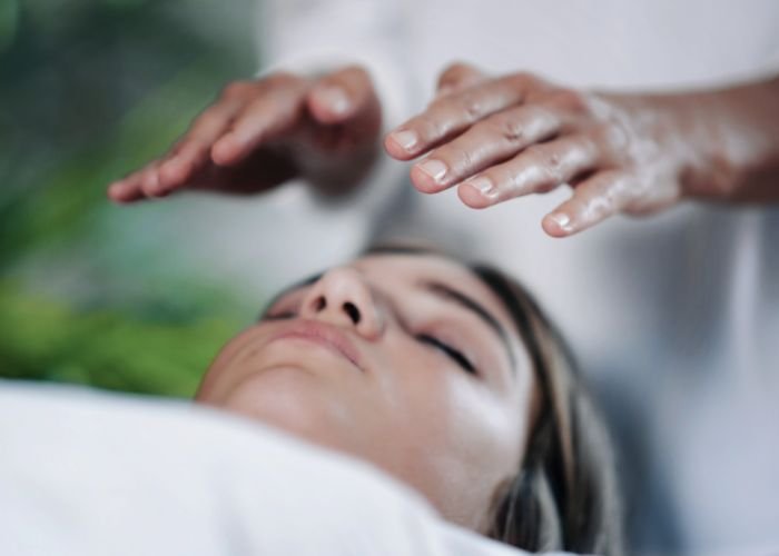 Woman receiving healing