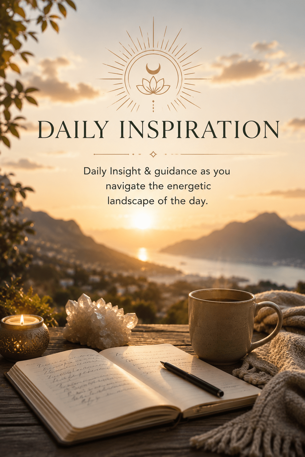 sunrise with coffee and journal