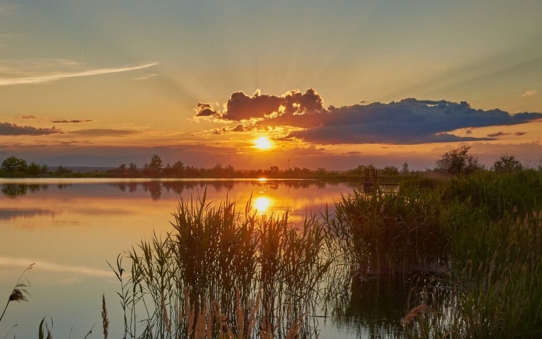 sunrise over lake